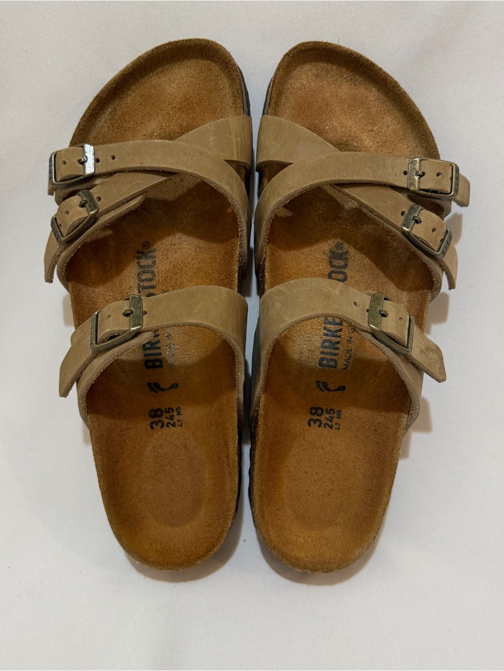Birkenstock Women's Tan Crisscross Buckle Sandals - Picture 7 of 8